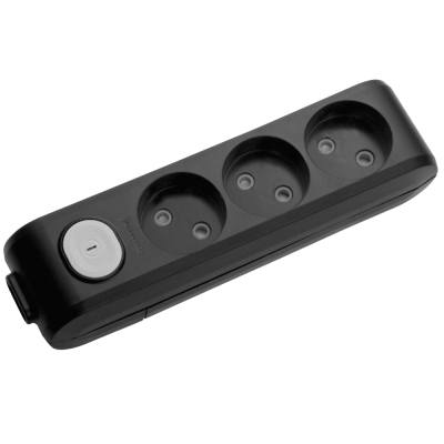 Panasonic X-tendia 3-outlet power strip with safety shutters black (WLTB02302BL-UA1)