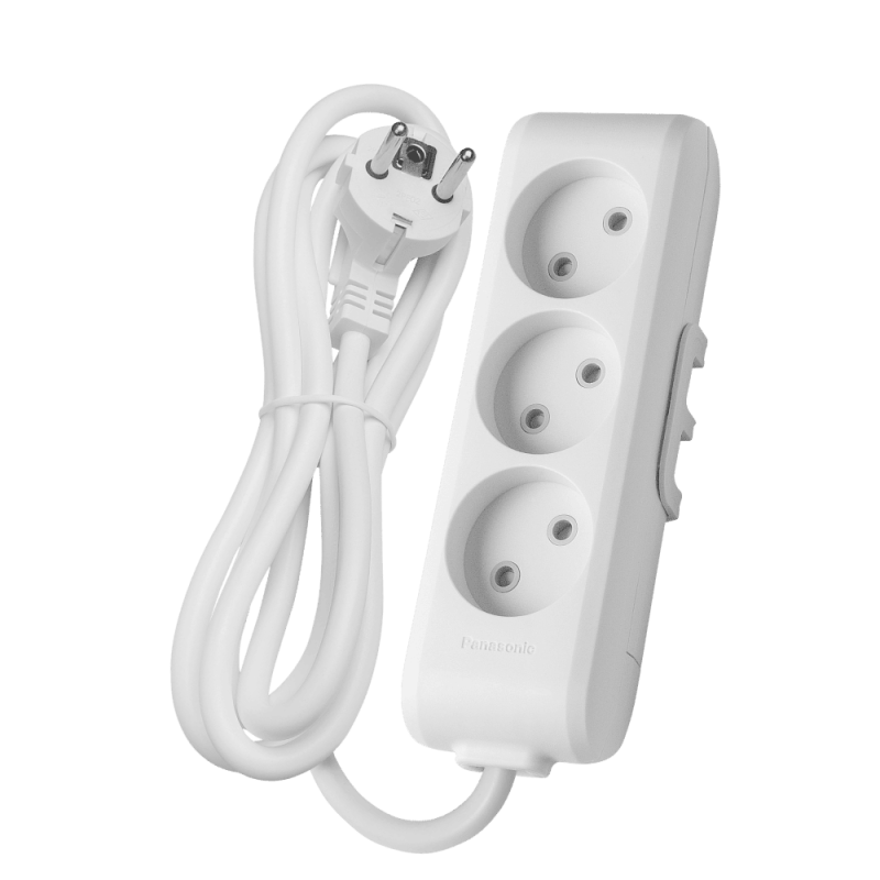 Panasonic X-tendia 3-outlet extension cord with safety shutters 5 m gray (WLTB02352GR-UA1)