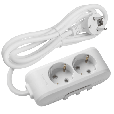 Panasonic X-tendia 2-socket extension cord with grounding and safety shutters 5 m gray (WLTB04252GR-UA1)