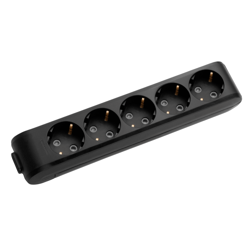 Panasonic X-tendia grounding plug, 5 sockets, with protective shutters WLTB04502BL-UA1