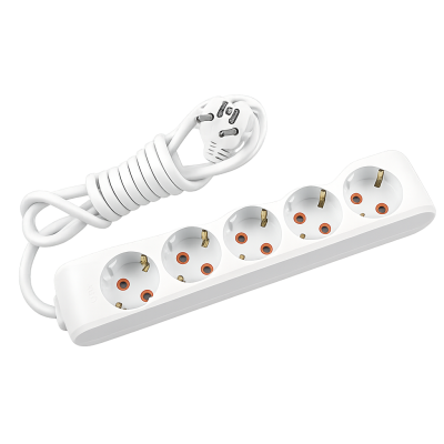 Panasonic X-tendia extension cord, 5 outlets, with grounding, protective shutters, 2 m WLTB04522GR-UA1
