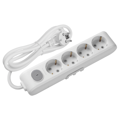 Panasonic X-tendia extension cord 4 sockets, with grounding, switch and protective shutters, 5 m WLTA04452GR-UA1