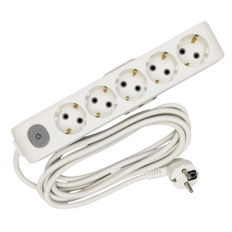 Panasonic X-tendia extension cord 5 sockets, with grounding, switch and protective shutters, 2 m WLTA04522GR-UA1