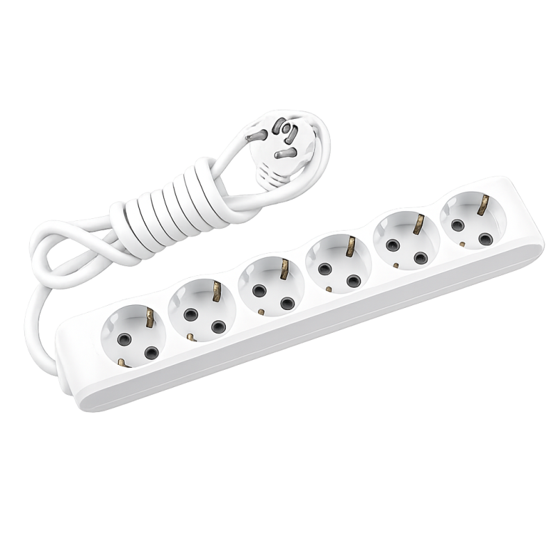 Panasonic X-tendia extension cord, 6 outlets, with grounding, protective shutters, 5 m WLTB04652GR-UA1