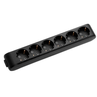 Panasonic X-tendia grounding plug, 6 sockets, with protective shutters WLTB04602BL-UA1