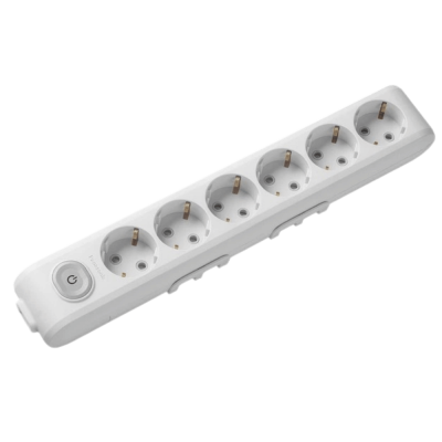 Panasonic X-tendia 6-socket socket, with grounding, switch and protective shutters WLTA04602GR-UA1