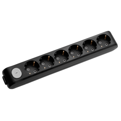 Panasonic X-tendia 6-socket socket, with grounding, switch and protective shutters WLTA04602BL-UA1