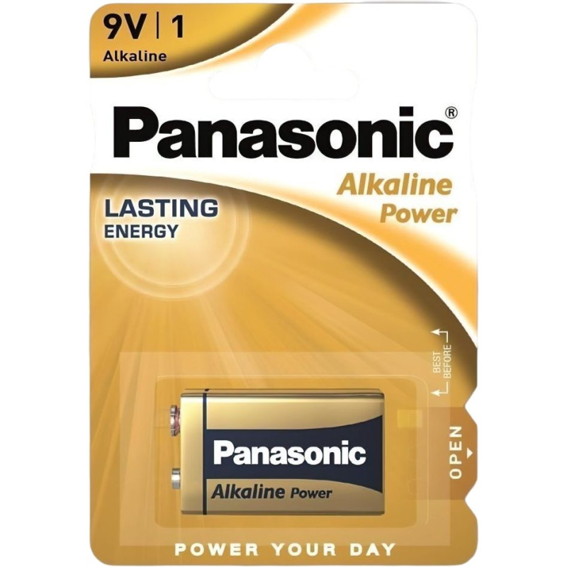 Батарейка Panasonic 6LR61REB/1BP ALKALINE POWER щелочная 6LF22(6LR61, MN1604, MX1604, Крона) блистер, 1 шт.