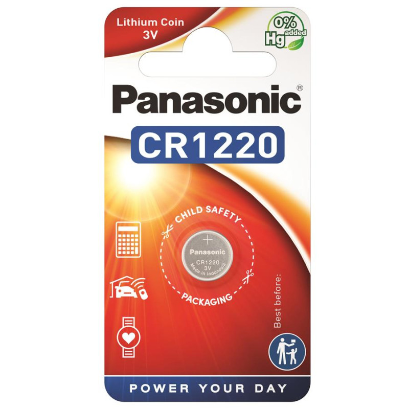 Батарейка Panasonic CR-1220EL/1B литиевая CR1220 блистер, 1 шт.