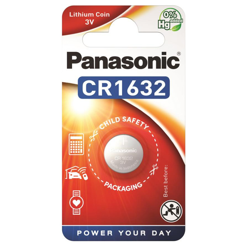Батарейка Panasonic CR-1632EL/1B литиевая CR1632 блистер, 1 шт.