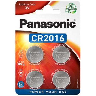 Battery Panasonic CR-2016EL/4B lithium CR2016 blister, 4 pcs.