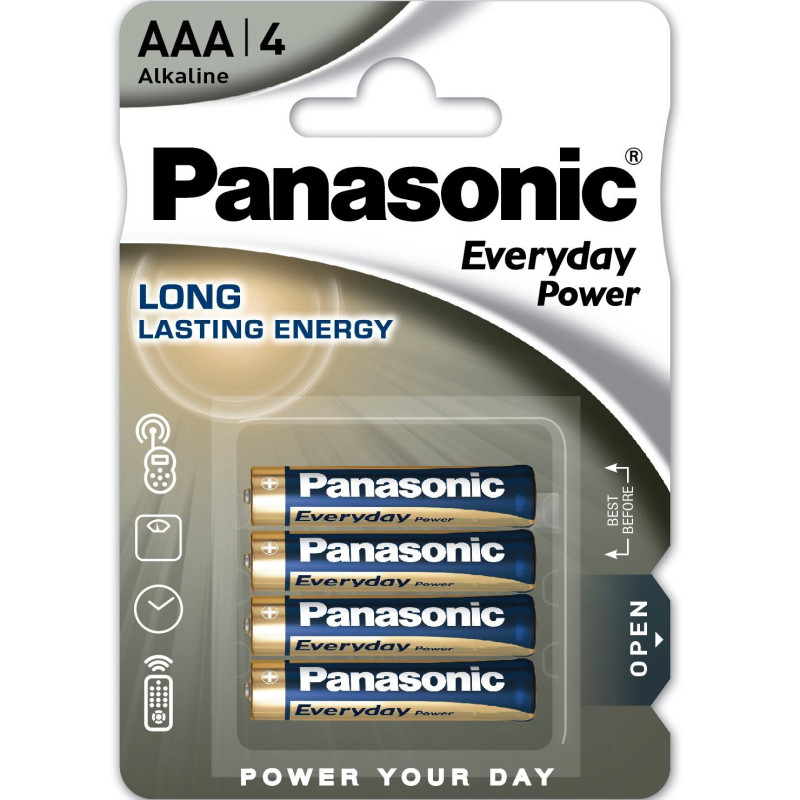 Батарейка Panasonic LR03REE/4BP EVERYDAY POWER лужна AAА блістер, 4 шт.