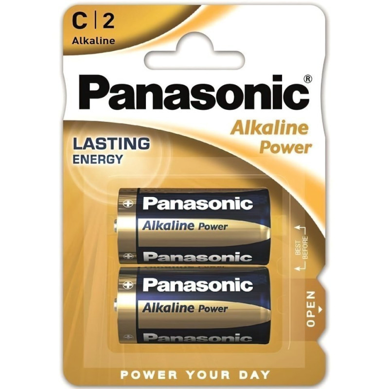 Батарейка Panasonic LR14REB/2BP ALKALINE POWER щелочная C(LR14) блистер, 2 шт.