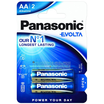 Battery Panasonic LR6EGE/2BP EVOLTA alkaline AA blister, 2 pcs.