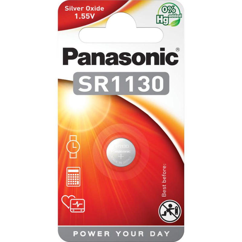 Батарейка Panasonic SR-1130EL/1B серебро-цинковая SR1130(390, V390, D390,SB-AU, SR54) блистер, 1 шт.