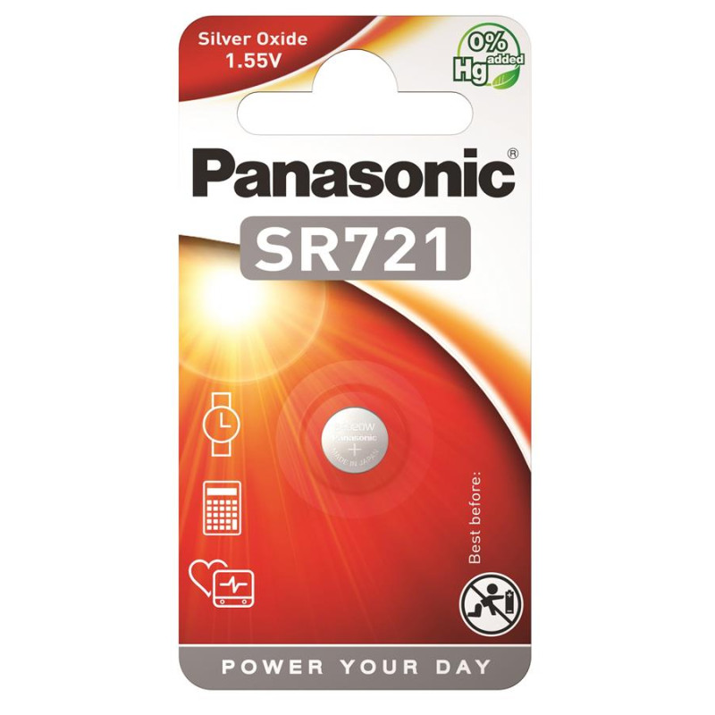 Батарейка Panasonic SR-721EL/1B серебряно-цинковая SR721(361, V361, D361) блистер, 1 шт.