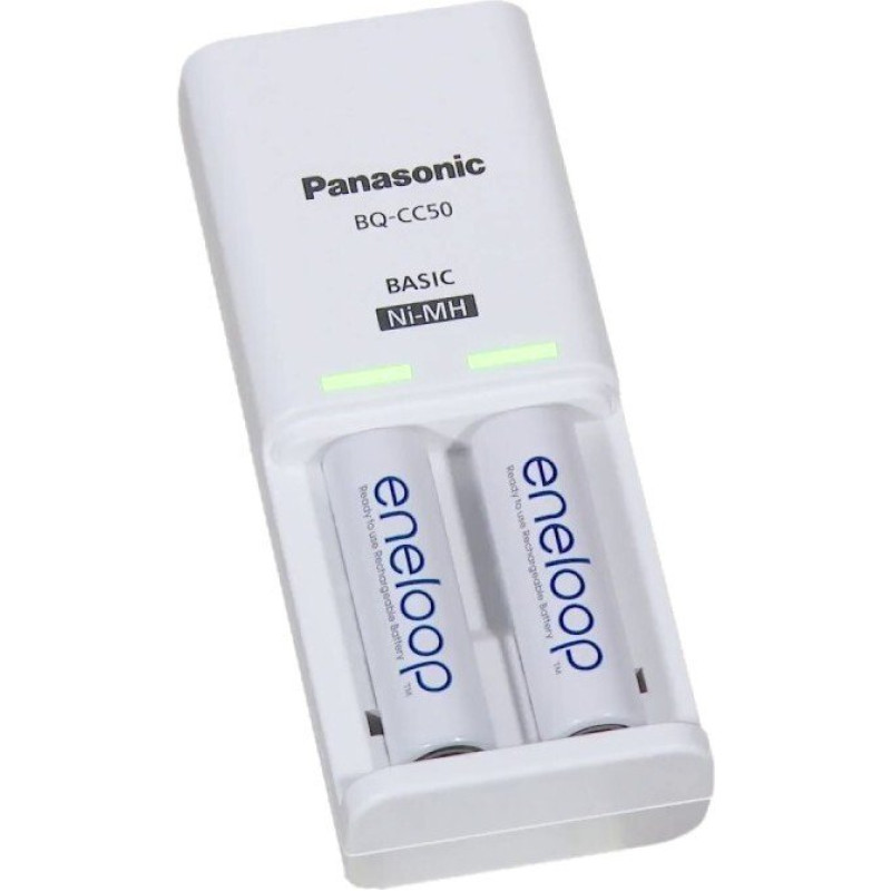 Зарядное устройство Panasonic K-KJ50MCD20E Compact Charger+ Аккумулятор Eneloop NI-MH AA 2000 мАч, 2 шт.