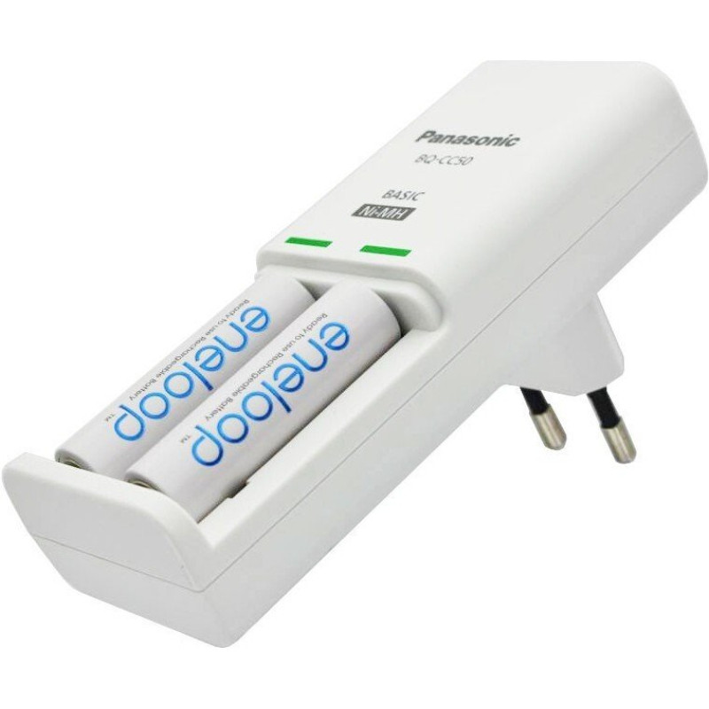 Зарядное устройство Panasonic K-KJ50MCD20E Compact Charger+ Аккумулятор Eneloop NI-MH AA 2000 мАч, 2 шт.