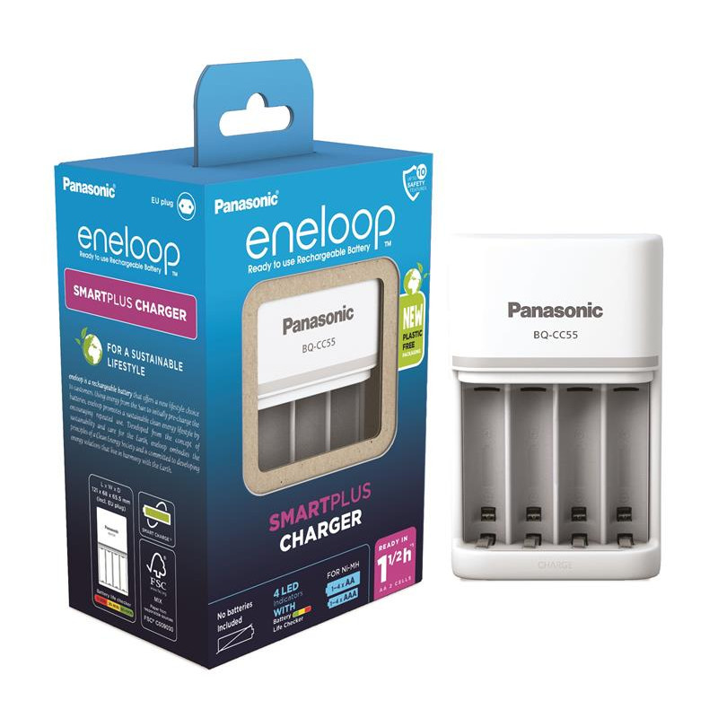 Зарядное устройство Panasonic BQ-CC55E Smart-Quick Charger, для АА/ААА аккумуляторов