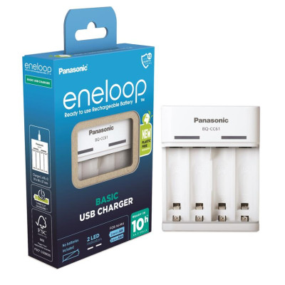 Charger Panasonic BQ-CC61USB Basic USB Charger, for AA / AAA batteries