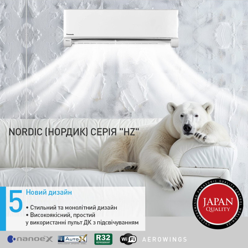 Внутрішній блок кондиціонера Panasonic Nordic Deluxe CS-HZ25XKE