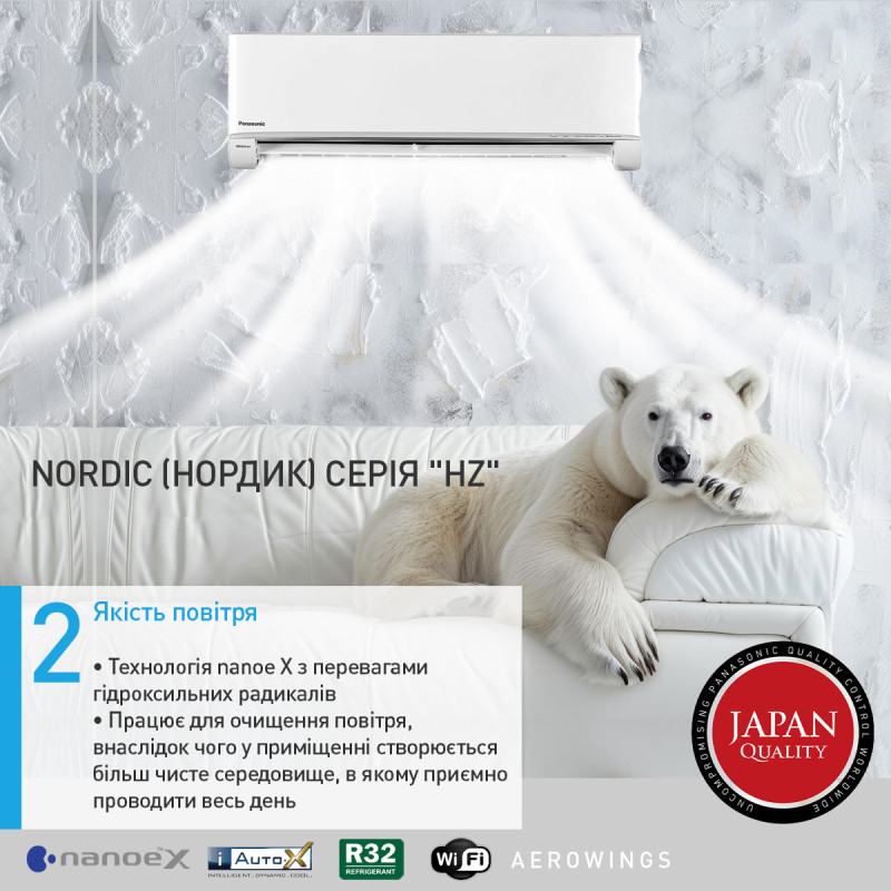 Внутрішній блок кондиціонера Panasonic Nordic Deluxe CS-HZ25XKE